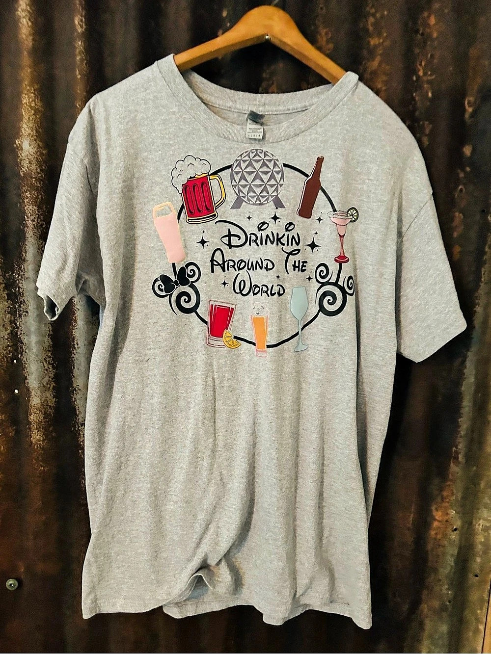 NWOT-Disney Parks-Epcot. “Drinking Around the World” -Size Large T-Shirt
